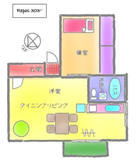 ラビアンヌレポー【3階】の間取り