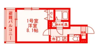 ベイルーム横須賀久比里【1階】の間取り