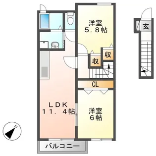 サン ノーブル【2階】の間取り