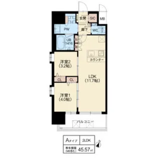 スプランディッド新大阪VII【11階】の間取り