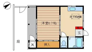 フラワーハイツ【1階】の間取り