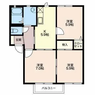 プリマベーラ鈴鹿III【2階】の間取り