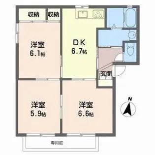 メイプルタウンIIA【1階】の間取り