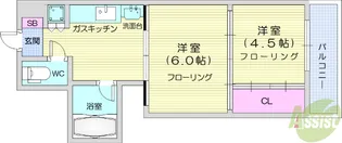 アルデール南鍛冶町【5階】の間取り