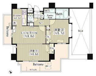 インザガーデン【7階】の間取り