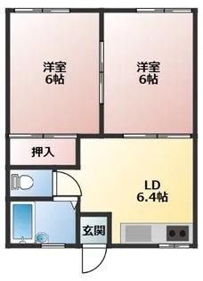 コーポ五本松D【1階】の間取り