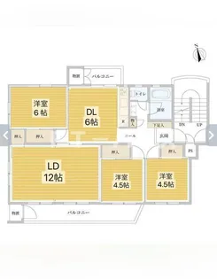 谷津遊園ハイツ【3階】の間取り