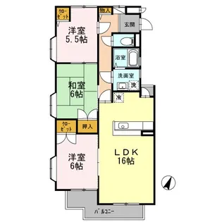 スカイ・ブリッジ【2階】の間取り