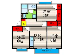 スターダストビラA棟【1階】の間取り