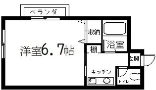 御室ハイツ司(学生専用)【3階】の間取り