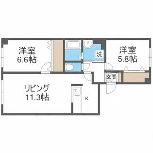 ピアセーレ東札幌【2階】の間取り