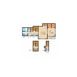 フェリーチェ目黒本町【3階】の間取り