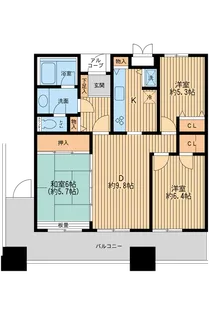 リバーサイド隅田セントラルタワーパレス(墨田区)【28階】の間取り