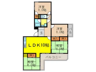 ハイツ桜花坂【2階】の間取り