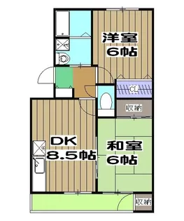 シャトレーヌ桂A棟【2階】の間取り