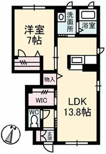 ファミーユ北大河【1階】の間取り