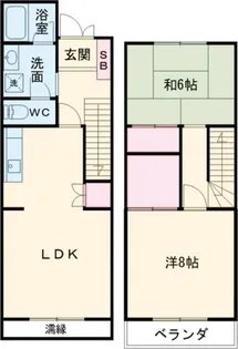 第6錦フルーツコーポ オリーブ【1階】の間取り
