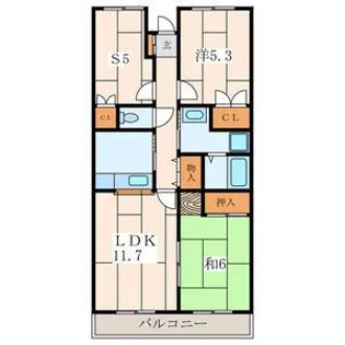 クレセール二俣川【2階】の間取り