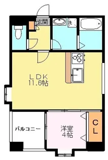 ワンティック水前寺II【8階】の間取り