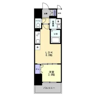 S-RESIDENCE中新町avelis【8階】の間取り