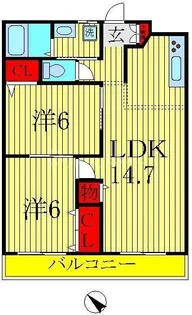 エスポワール富里B【1階】の間取り