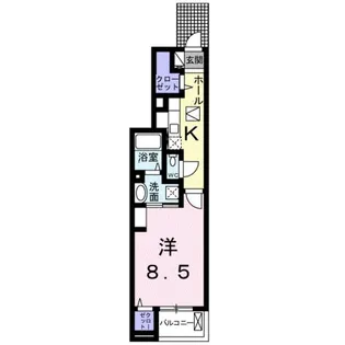 ル レーヴB【1階】の間取り