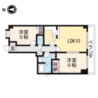 スカイビュー東土川【5階】の間取り