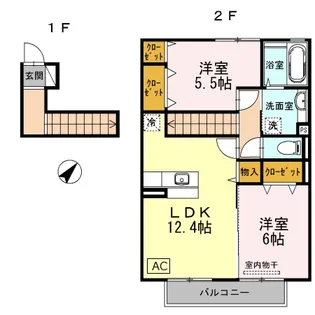 ビューテラス【2階】の間取り