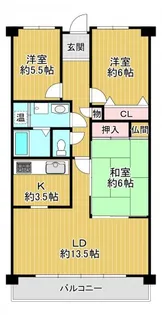 トーカンマンション新三田D棟【4階】の間取り