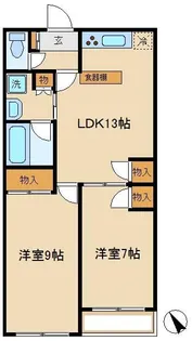 ヒルサイドコート【1階】の間取り