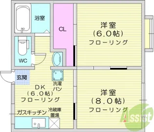 ハイツサンライム【1階】の間取り