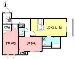ハーベスト東和泉【3階】の間取り