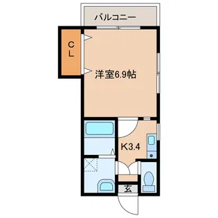 ボヌールシャンスII【2階】の間取り