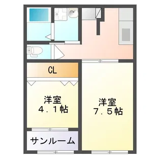 リヴィエールB【1階】の間取り