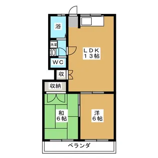 クレセントコーポII【2階】の間取り