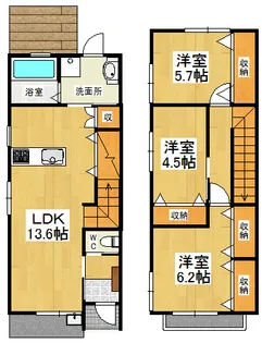 岡山県岡山市南区新保【一戸建】の間取り