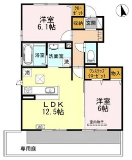 サンフラワー ガーデン C棟【1階】の間取り