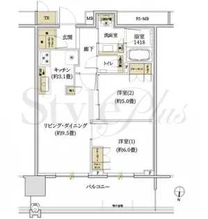 プラウドタワー名古屋錦【27階】の間取り