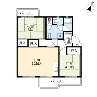 UR金鶏【5階】の間取り