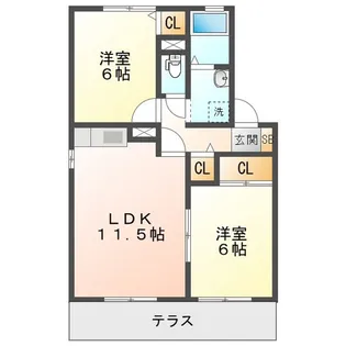 ピアチェーレ C【1階】の間取り