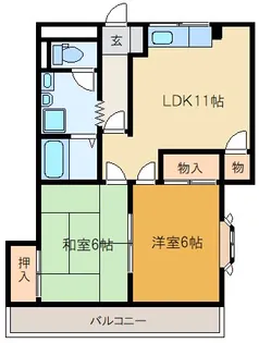 ハイデンス山本2【2階】の間取り