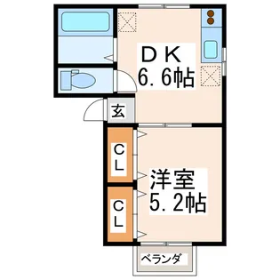 フローラルハイツ内田2番館【2階】の間取り