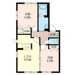 メゾンドウフルールII【1階】の間取り