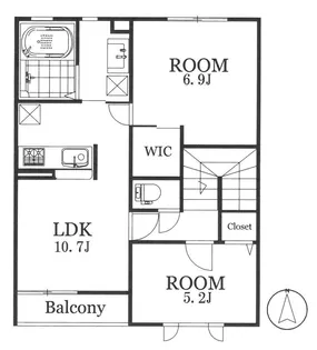 ヴィラーチェ・ちひろ B棟【2階】の間取り