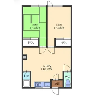 2LDKの間取り画像