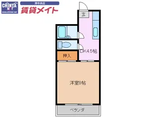 フジタハイツ【2階】の間取り