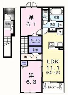 リバーテラスK【2階】の間取り