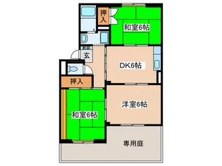 グリ-ンハイツ北山本【1階】の間取り