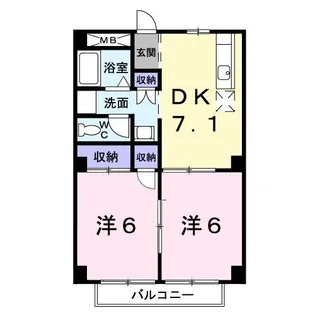 パルネット数間A【2階】の間取り
