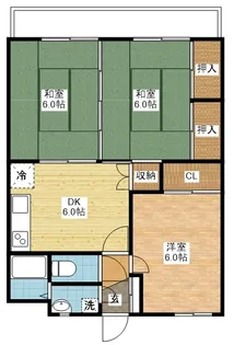 西山台ハイツ【3階】の間取り